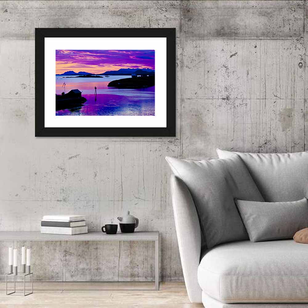 North Norway Summer Night Wall Art in a room, landscape