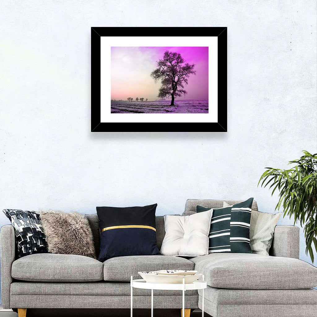 Violet Winter Dawn Tree Wall Art