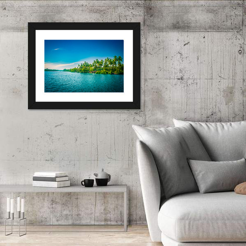Tropical River in India Wall Art in a room, landscape