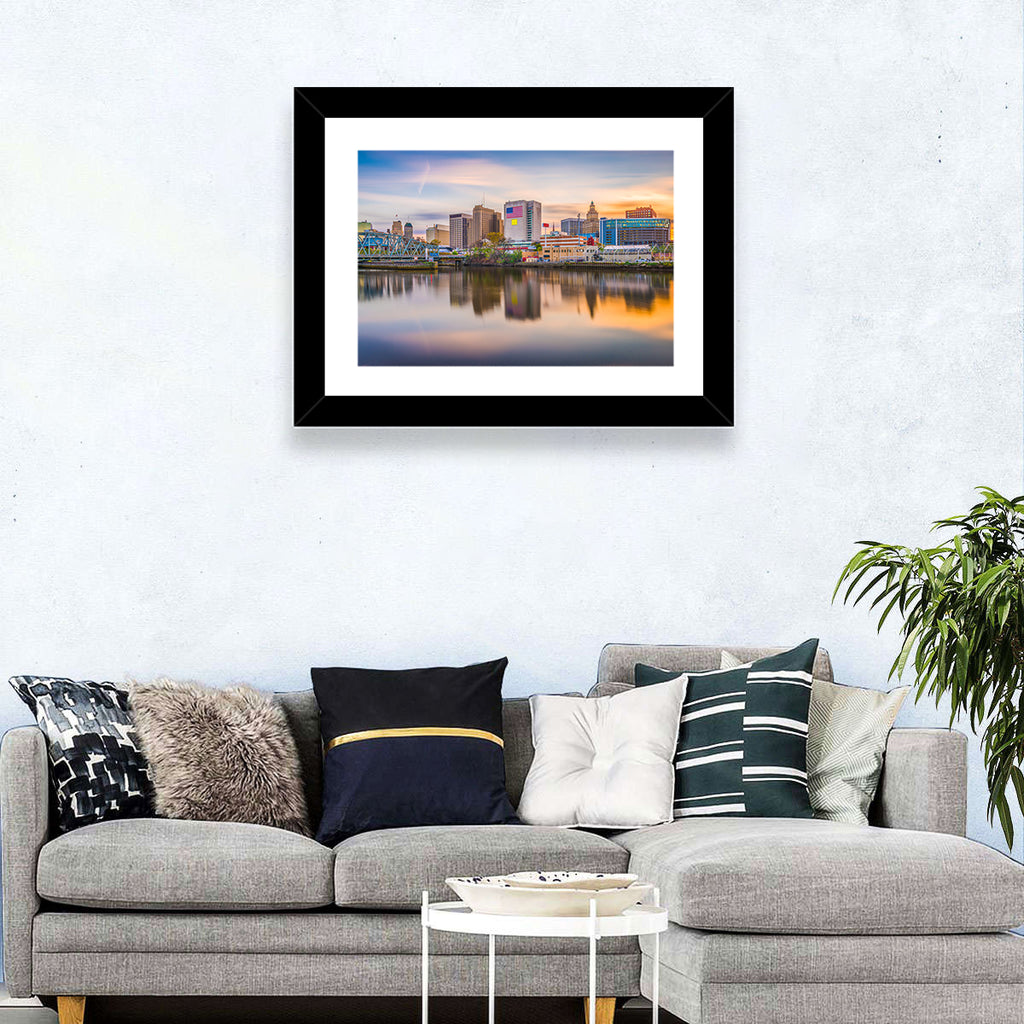 Providence Skyline at Golden Hour Wall Art