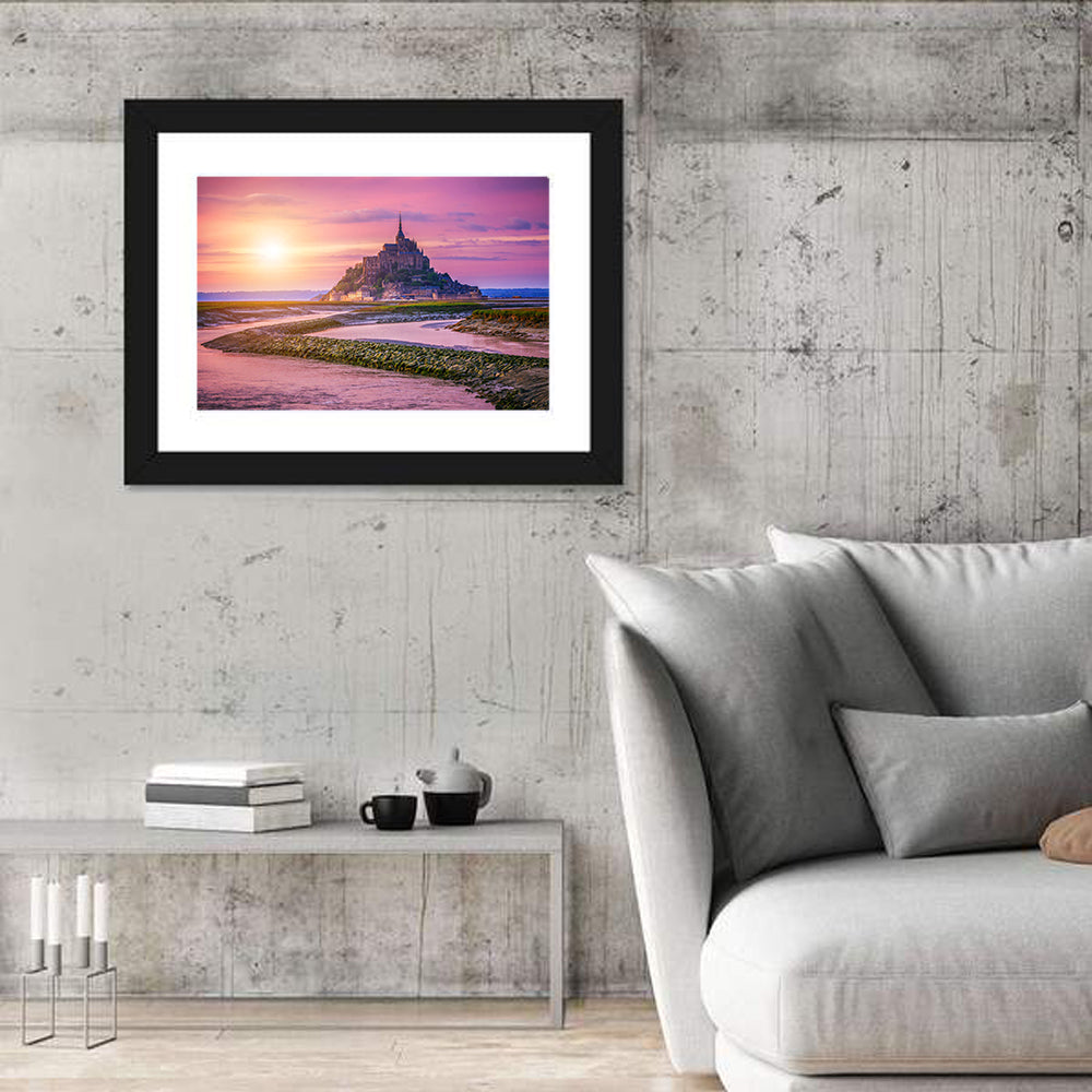 Mont Saint-michel Sunset Wall Art