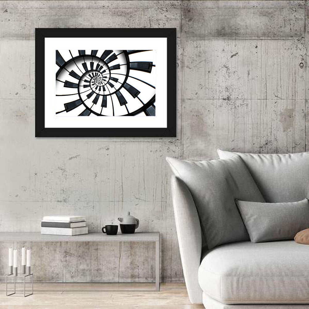 Recursive Spiral Piano Keys Wall Art