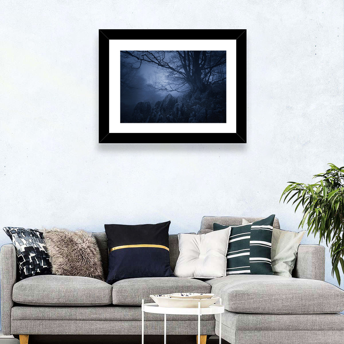 Gnarled Tree at Twilight Wall Art in a room, landscape