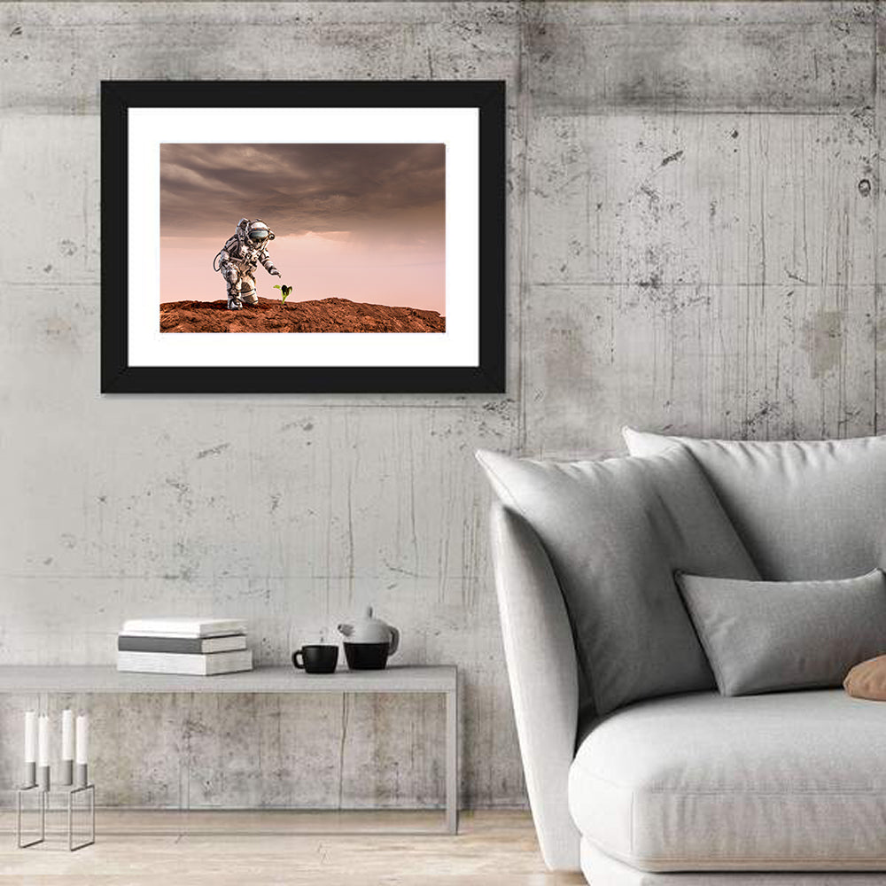 Martian Seedling Concept Wall Art in a room, landscape