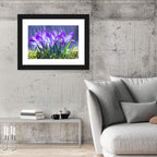 Rainy Purple Crocuses Wall Art