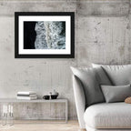 Aerial Black Sand Shoreline Wall Art