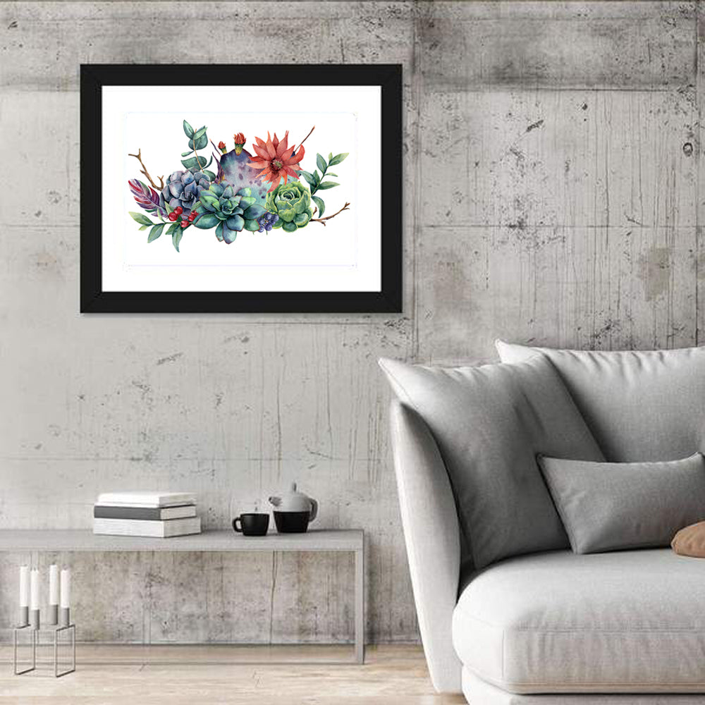 Succulent and Cactus Bouquet Wall Art