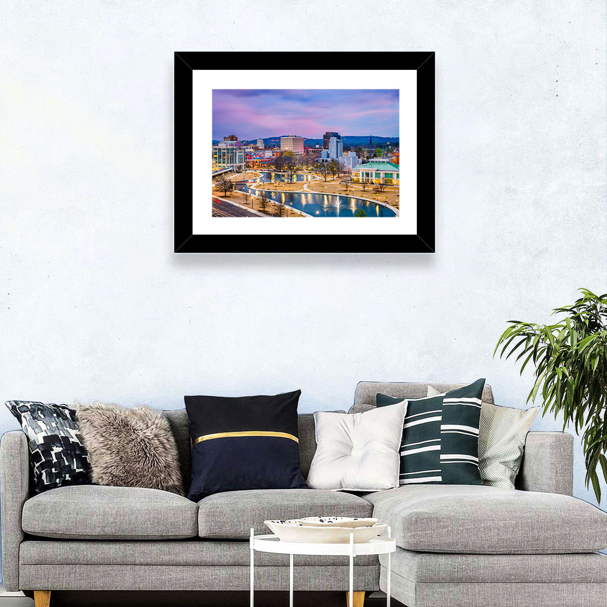 Huntsville Twilight at Big Spring Park Wall Art in a room, landscape