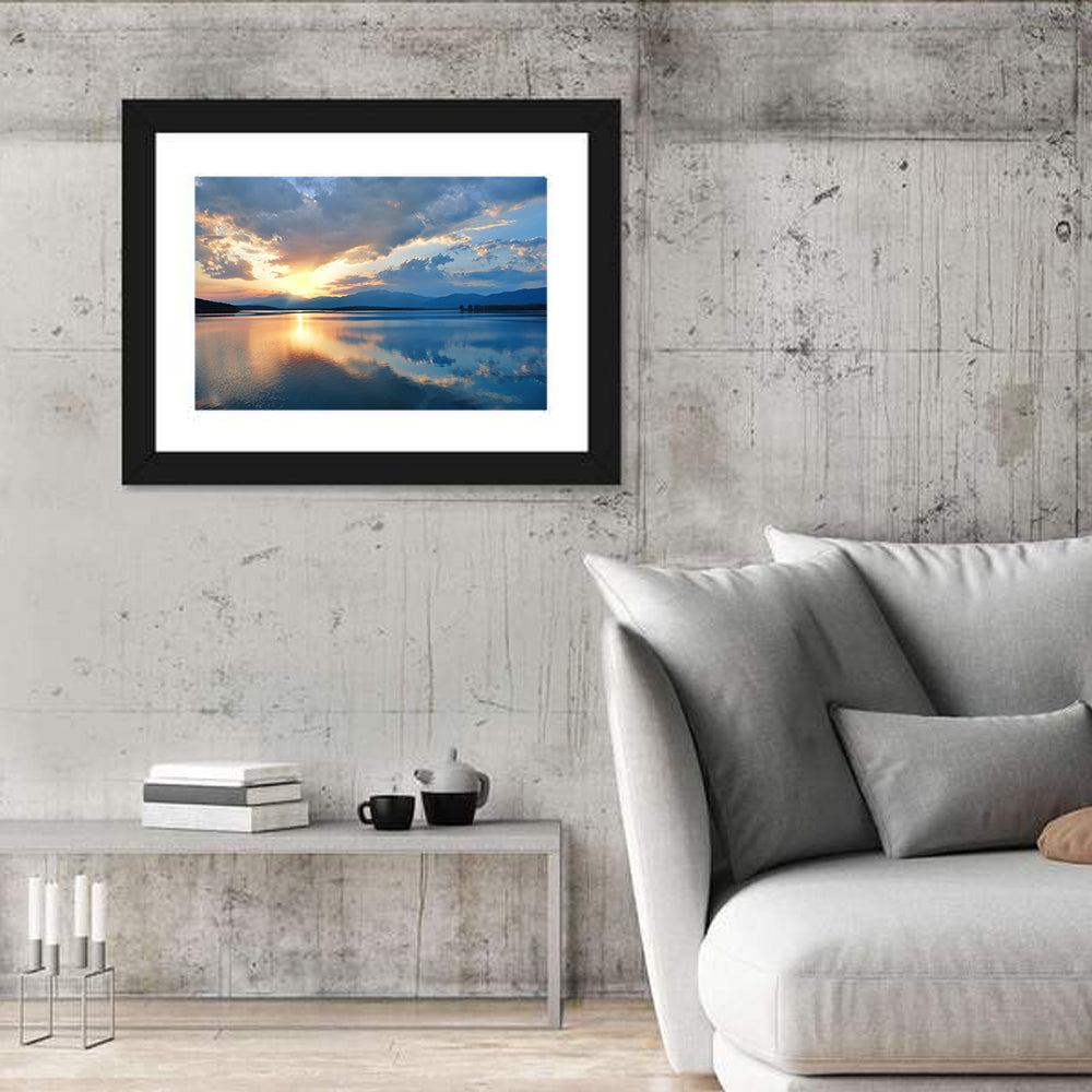 Golden Hour Lake Reflection Wall Art