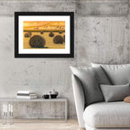 Hay Bales at Golden Hour Wall Art