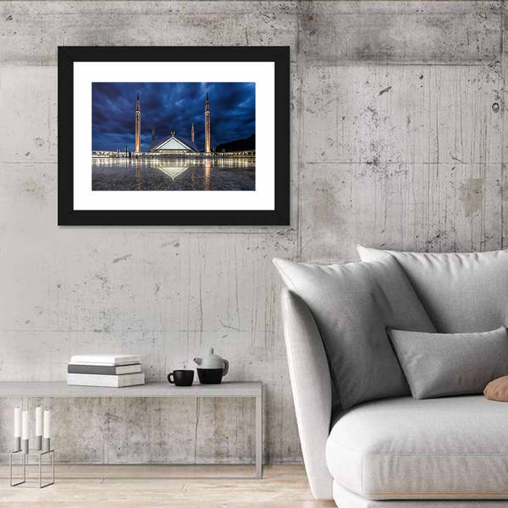 Faisal Mosque Islamabad Wall Art in a room, landscape