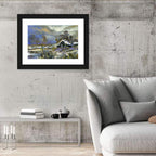 Winter Cottage by the River Wall Art