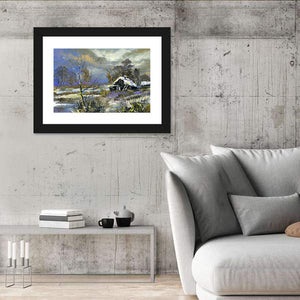 Winter Rural House Wall Art