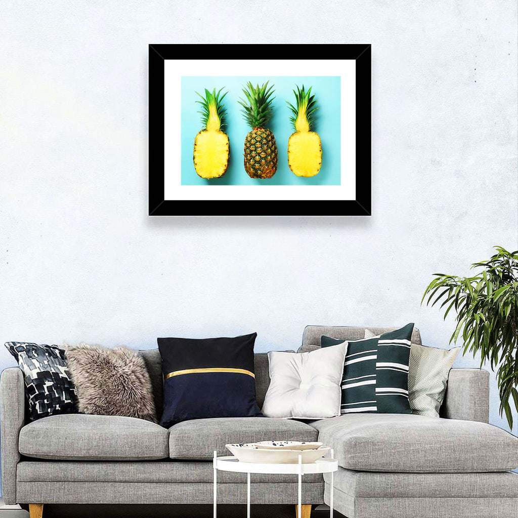 Three Pineapples Minimalist Design Wall Art