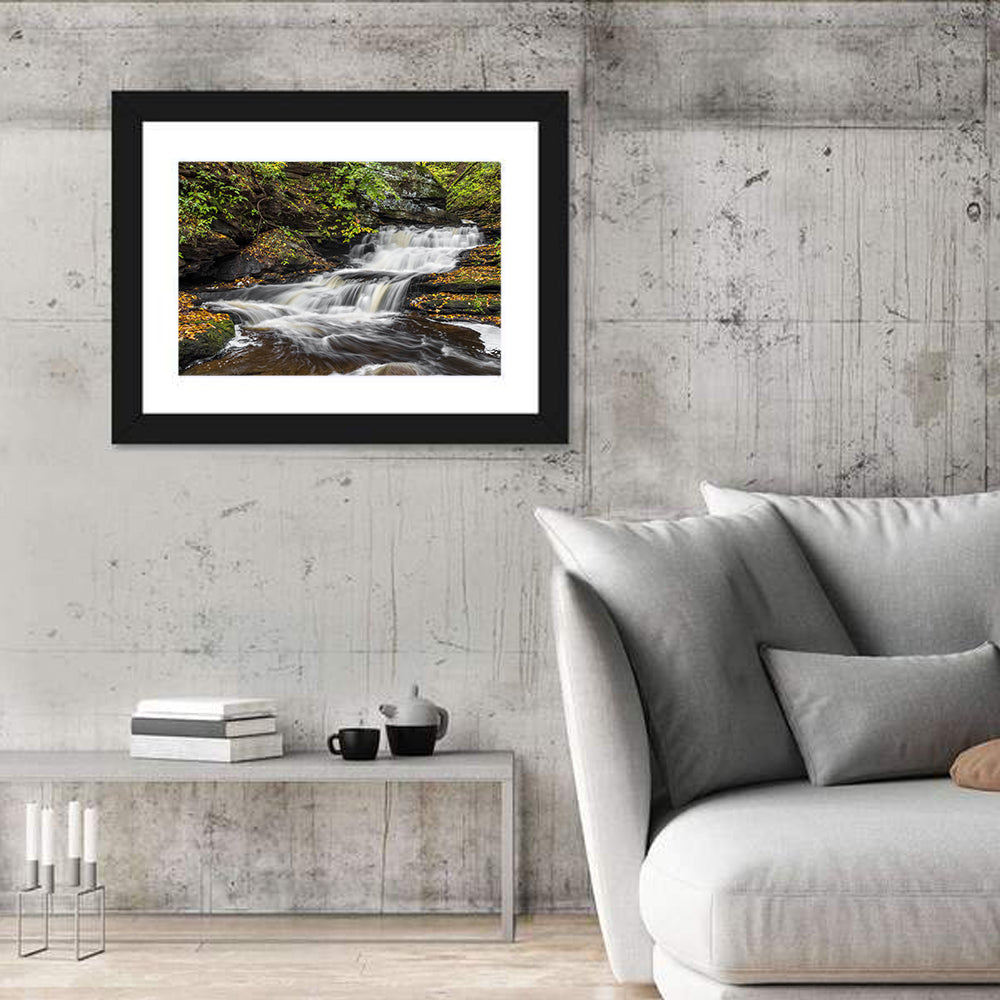 Cascading Autumn Waterfall Wall Art
