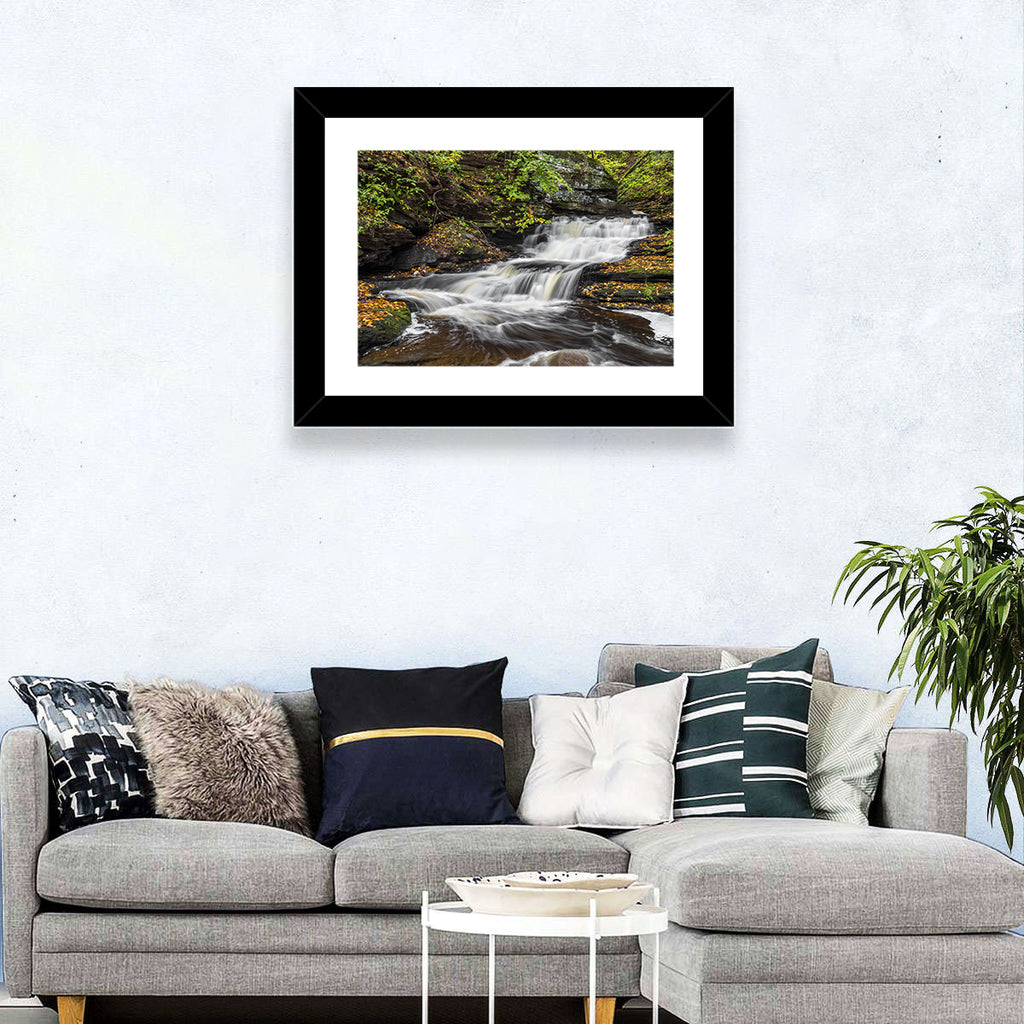 Cascading Autumn Waterfall Wall Art
