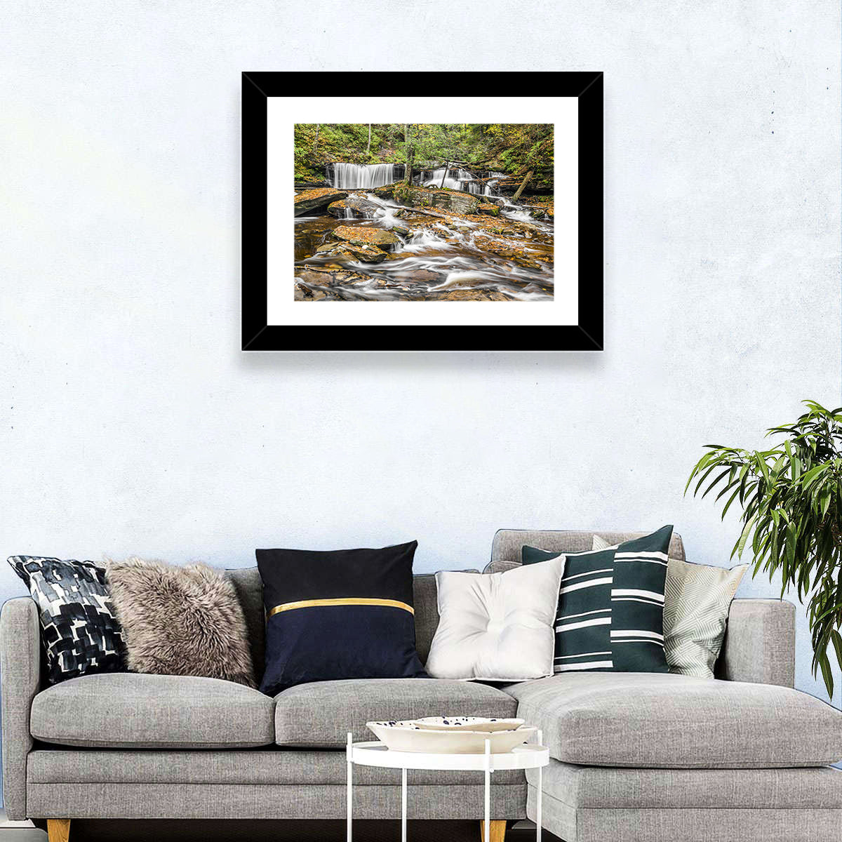 Delaware Falls Wall Art in a room, landscape