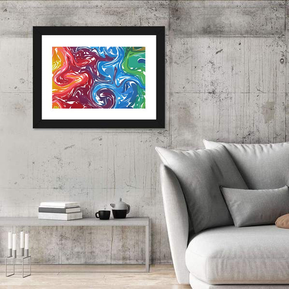 Marbled Color Flow Abstract Wall Art