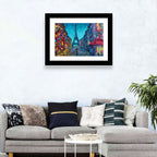 Rainy Paris Street with Eiffel Tower Wall Art