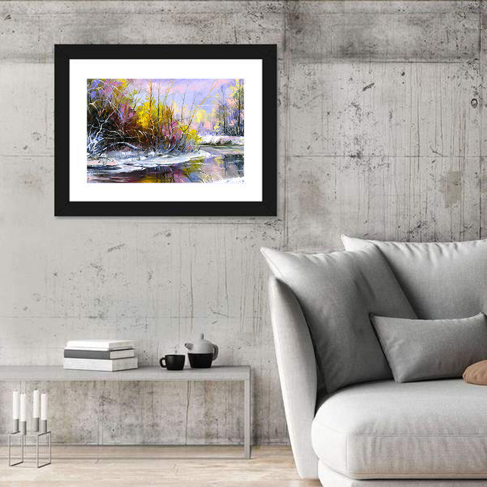 Snowy River with Purple Reflections Wall Art