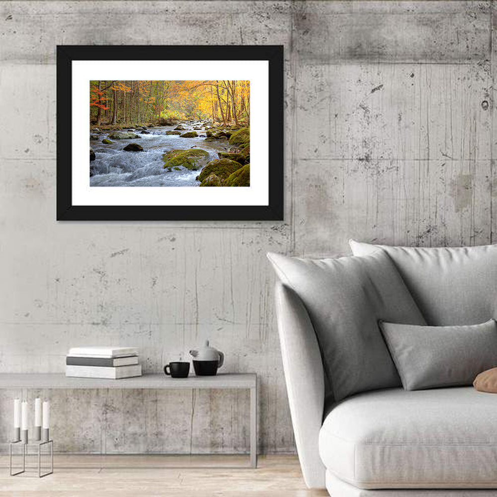 Autumn Mountain Stream Wall Art