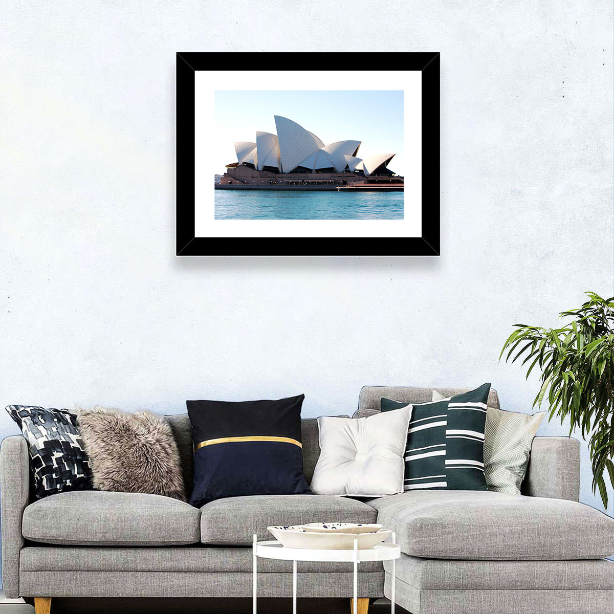 Sydney Opera House Harbor View Wall Art in a room, landscape