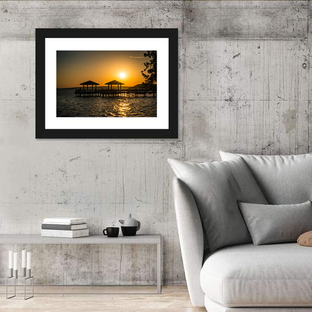 Lake Dardanelle Pier Sunset Wall Art