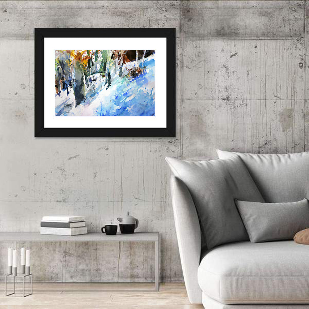 Winter Forest Watercolor Study Wall Art