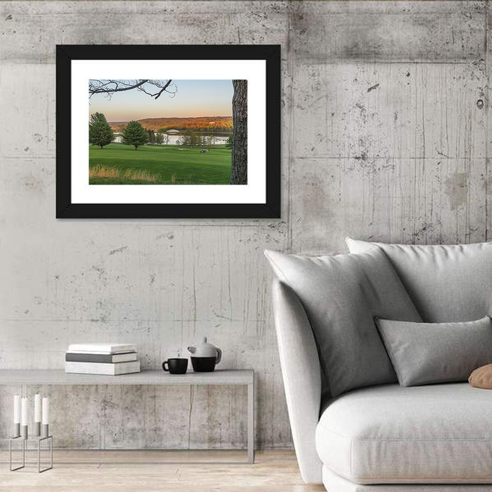 Roscoe Conkling Park Golden Hour Wall Art in a room, landscape