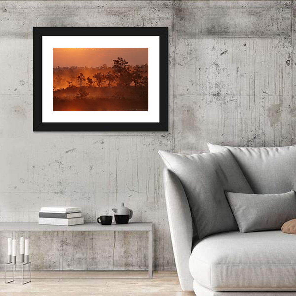 Kakerdaja Bog at Sunrise Wall Art in a room, landscape