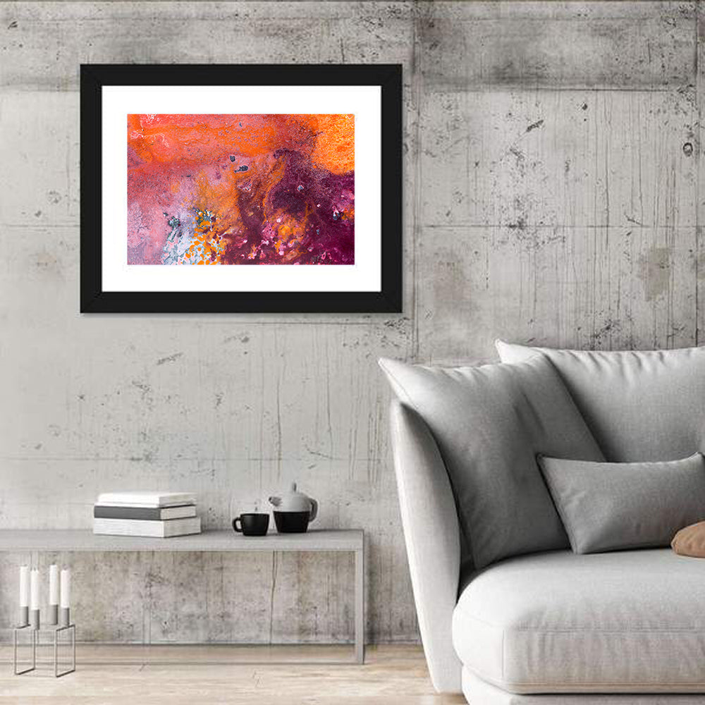 Magenta Orange Color Flow Wall Art