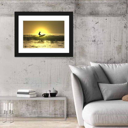 Surfer at Sunset Wall Art