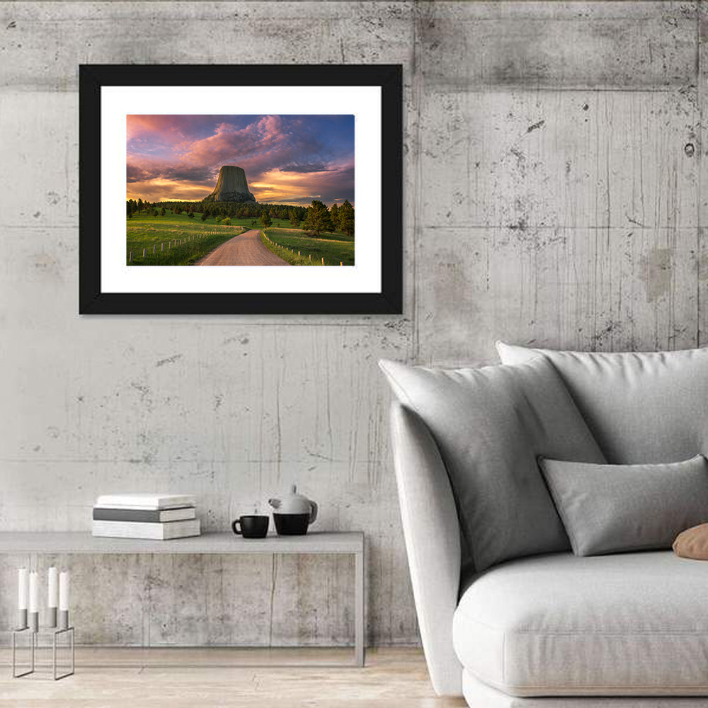 Devils Tower at Sunset Wall Art