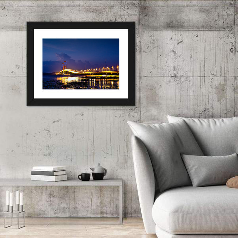 Suramadu Bridge at Dusk Wall Art in a room, landscape