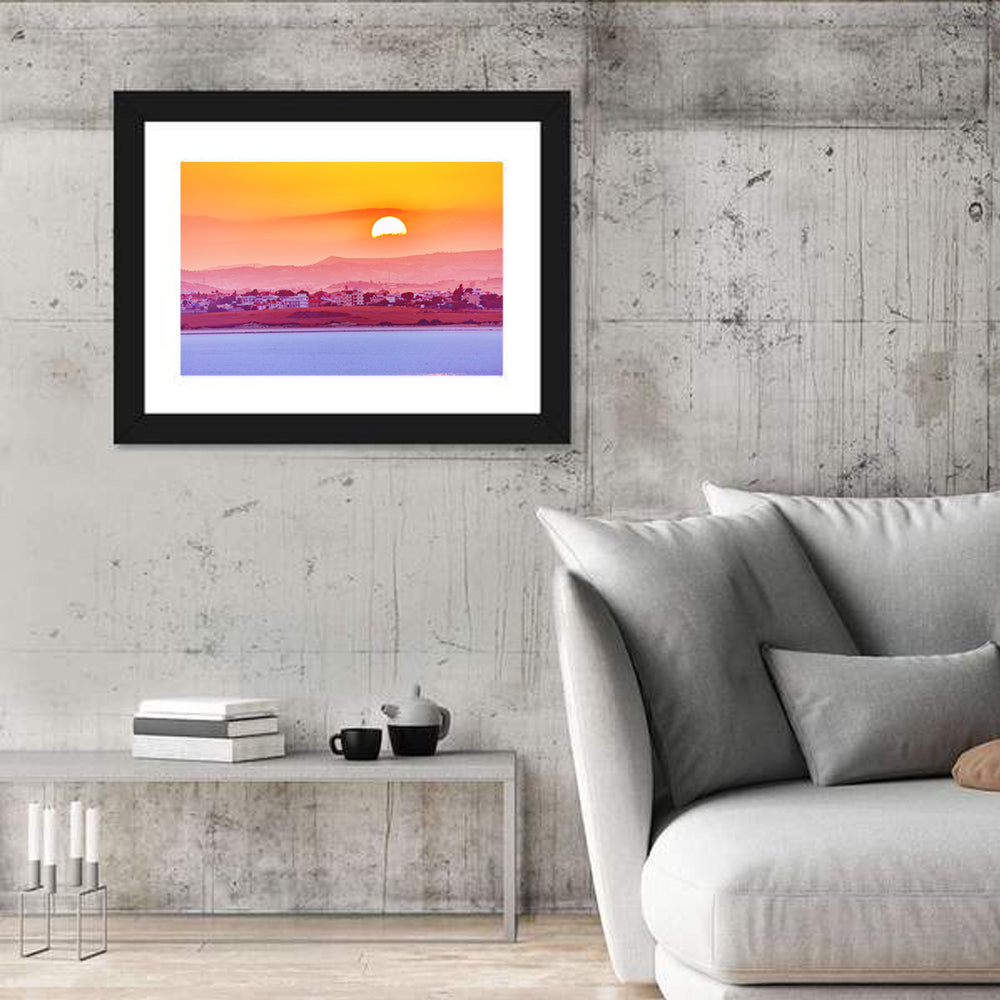 Golden Salt Lake Sunset Wall Art