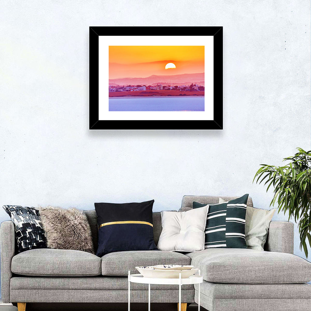 Golden Salt Lake Sunset Wall Art