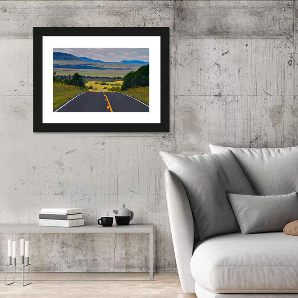 New Mexico Highway Wall Art in a room, landscape