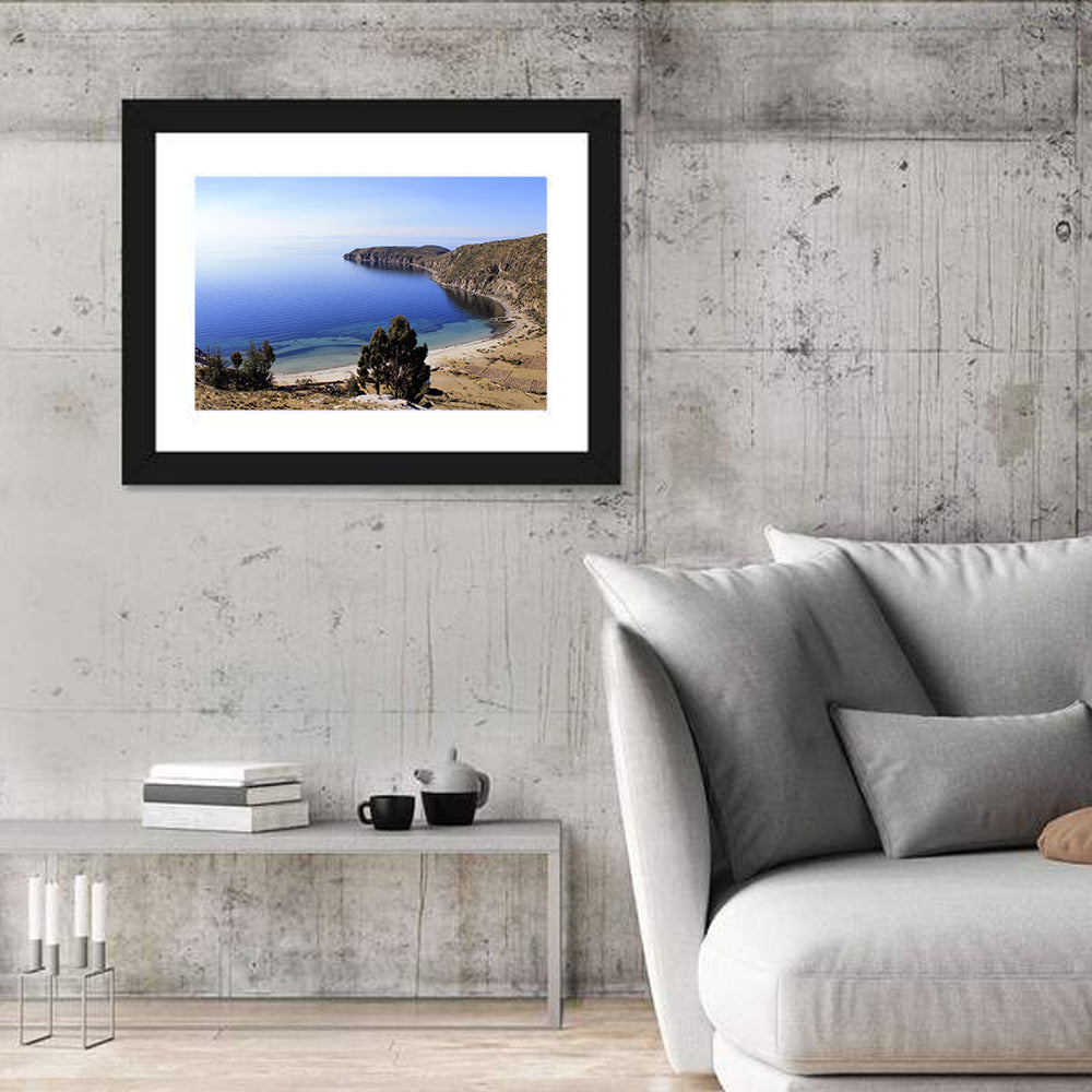 Titicaca Cliffs and Turquoise Water Wall Art