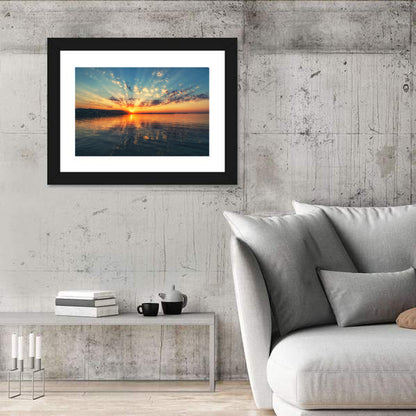 Sunset Over River Wall Art