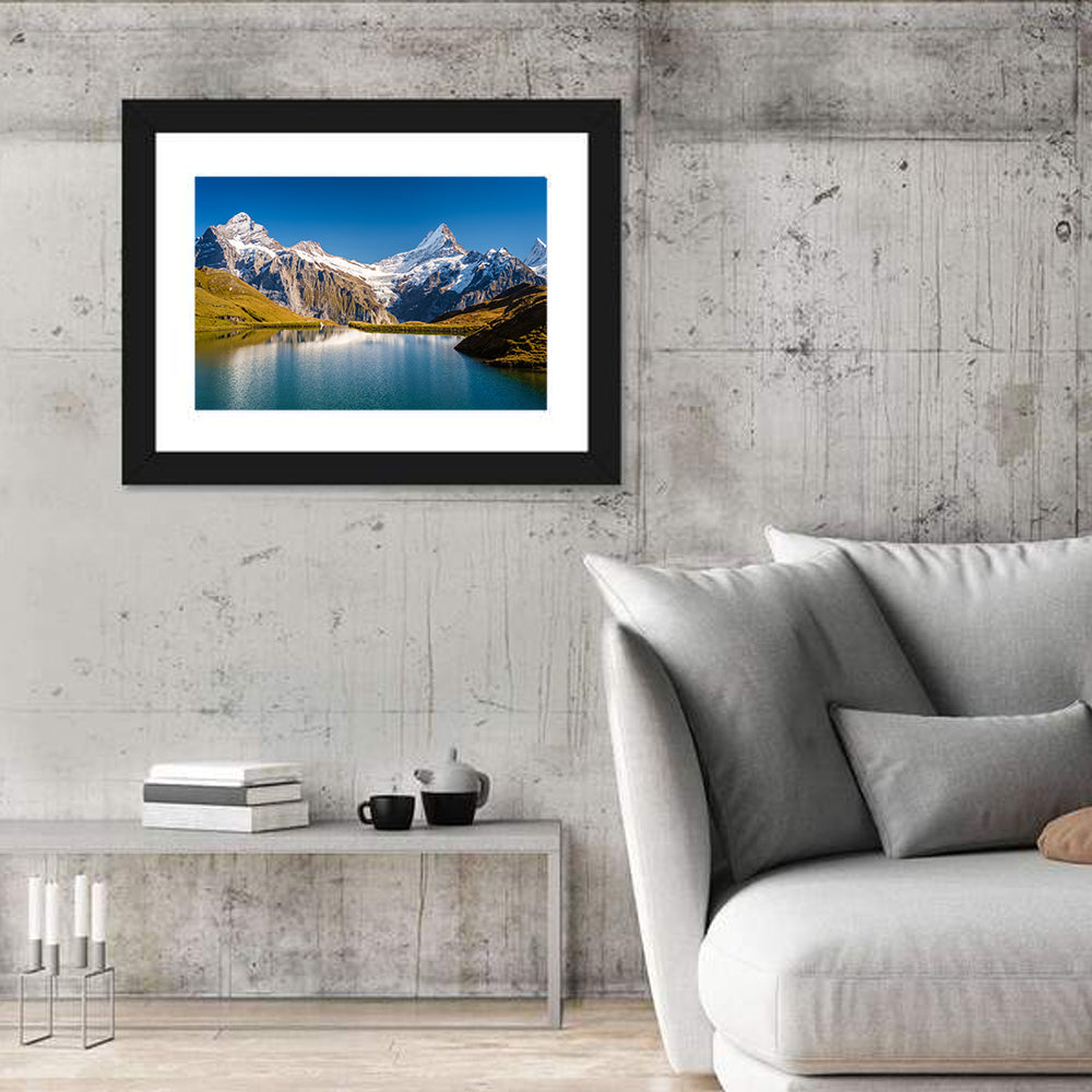 Bachalpsee Mountain Reflection Wall Art in a room, landscape