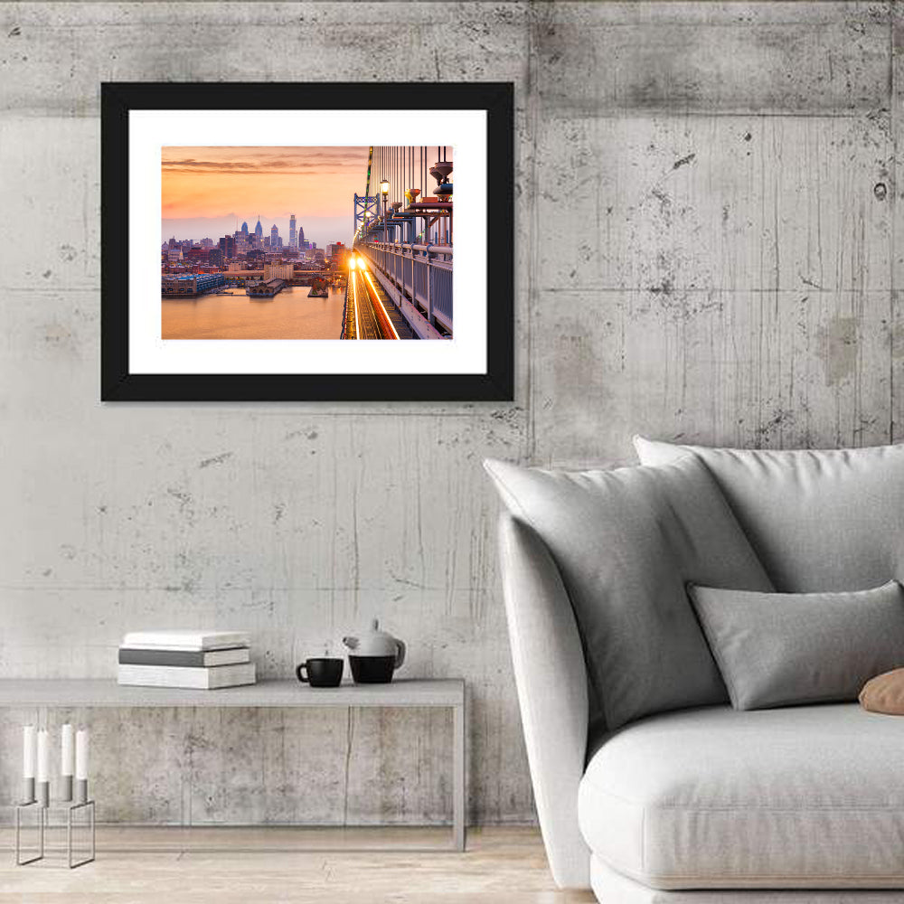 Benjamin Franklin Bridge, Philadelphia Wall Art in a room, landscape