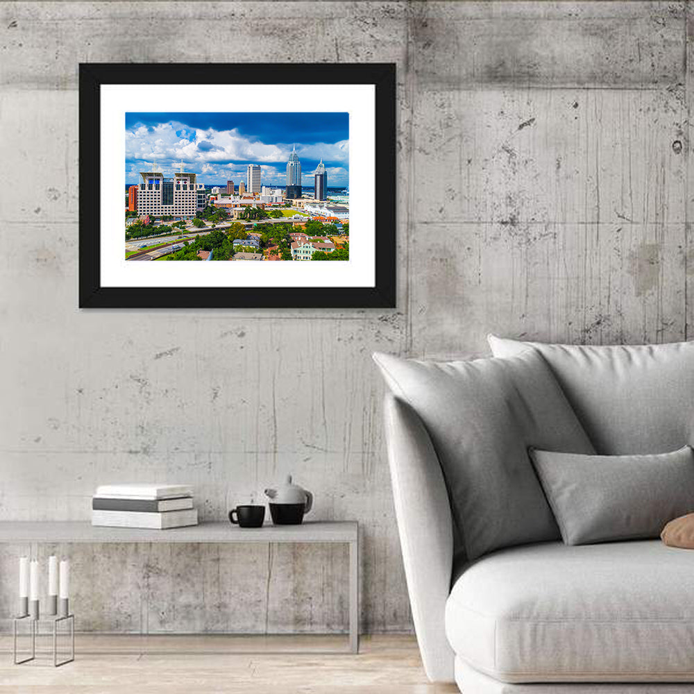 Mobile Skyline with Rsa Battle House Tower Wall Art