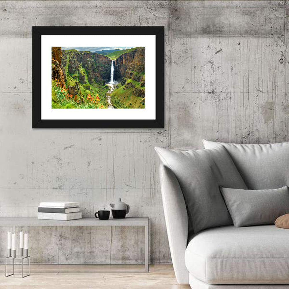 Maletsunyane Falls with Torch Lilies Wall Art