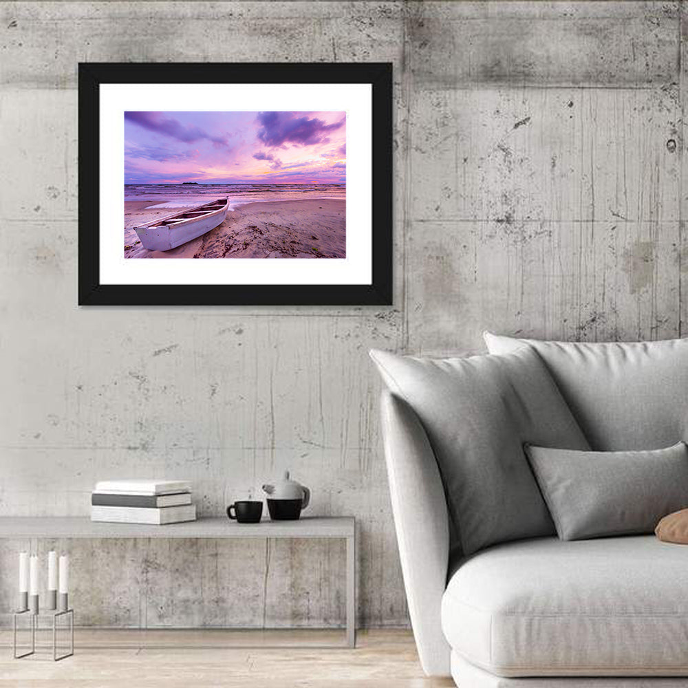 Boat at Lake Malawi Sunset Wall Art