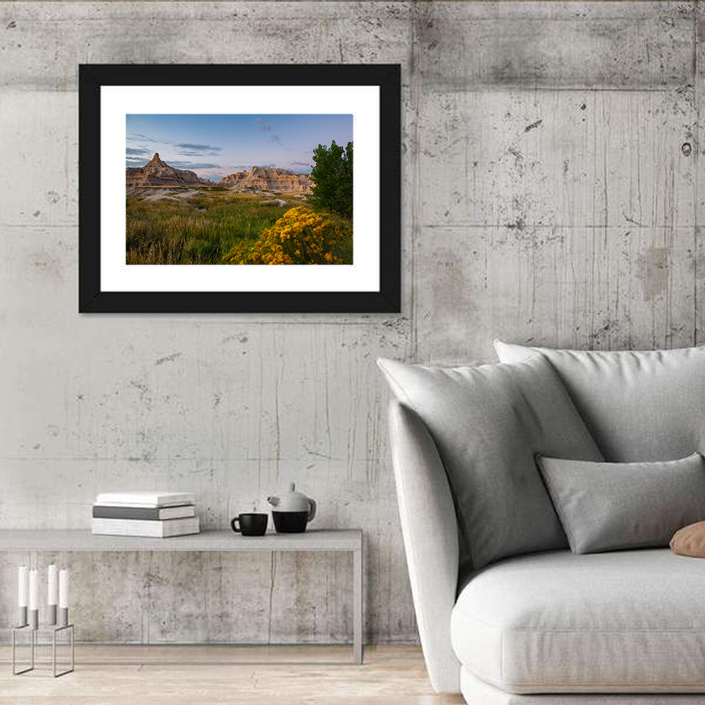 Badlands Golden Hour Meadow Wall Art