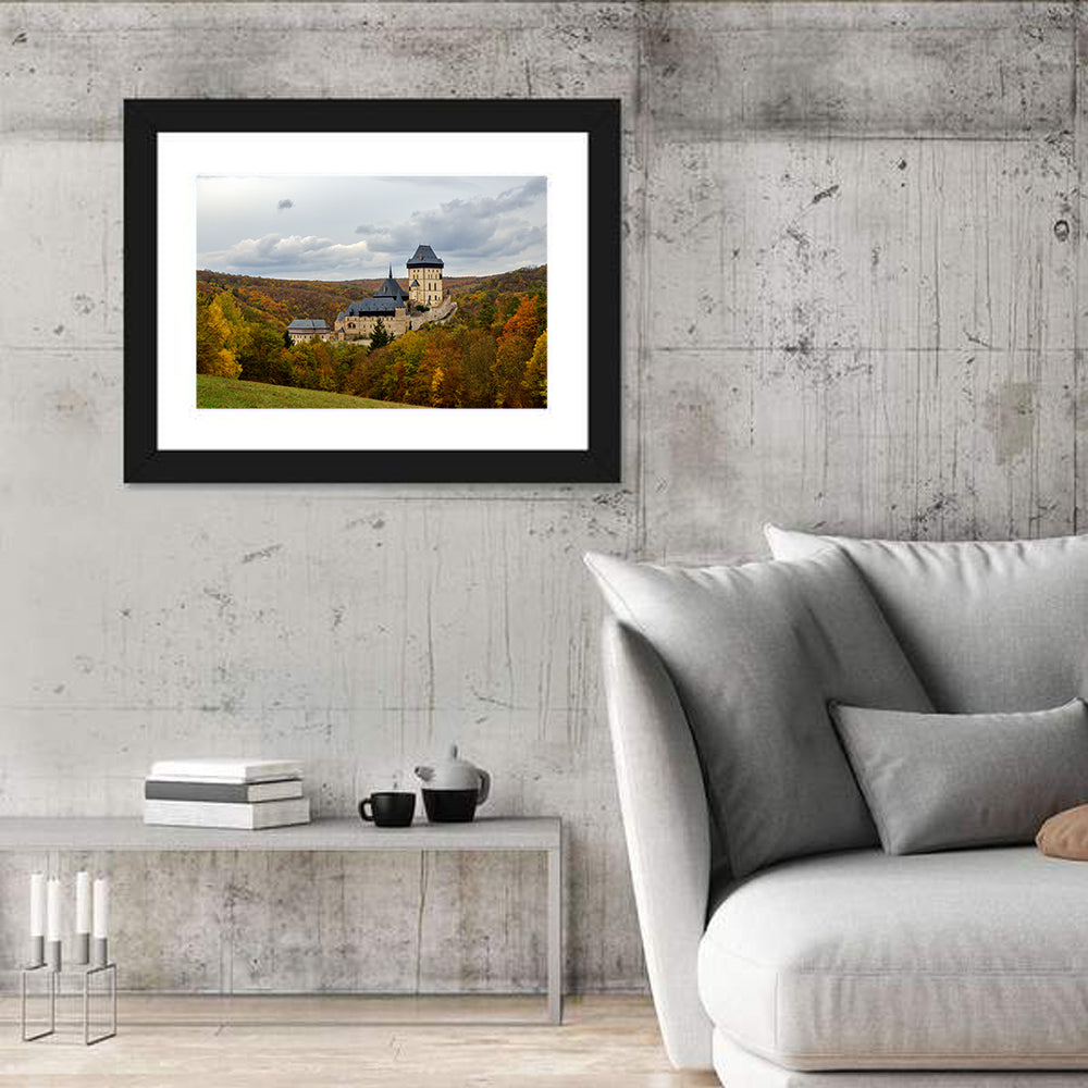 Karlštejn Castle in Autumn Forest Wall Art