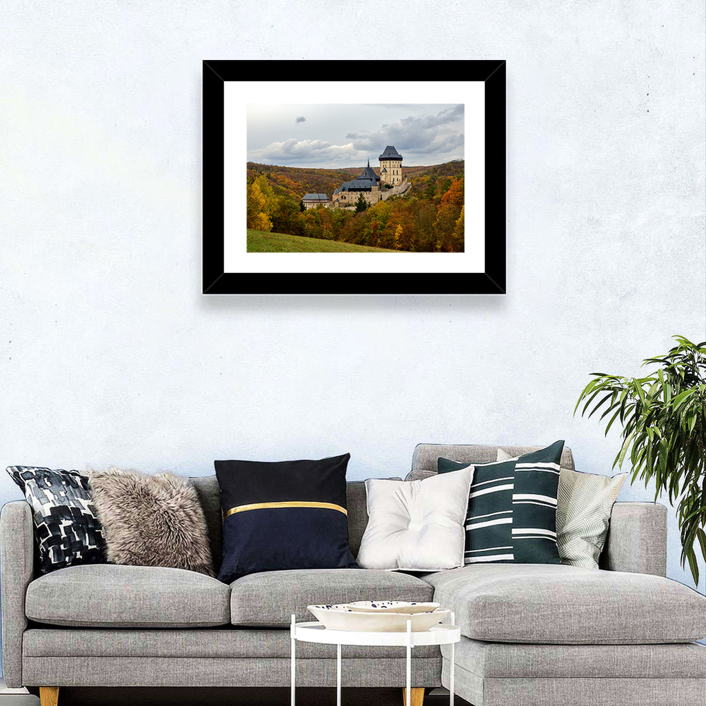 Karlštejn Castle in Autumn Forest Wall Art