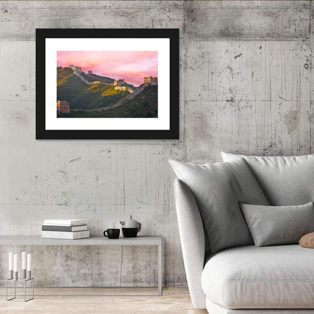 Great Golden Hour Watchtowers Wall Art in a room, landscape