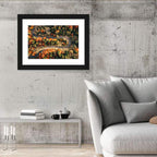 Aerial Winding Autumn Forest Road Wall Art