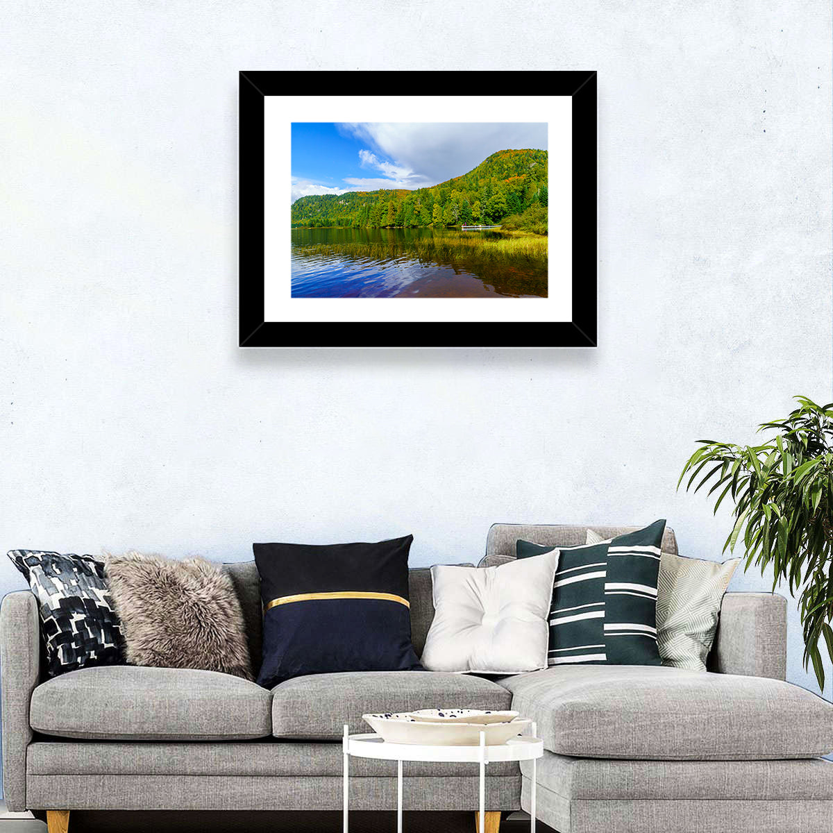Monroe Lake Wall Art in a room, landscape